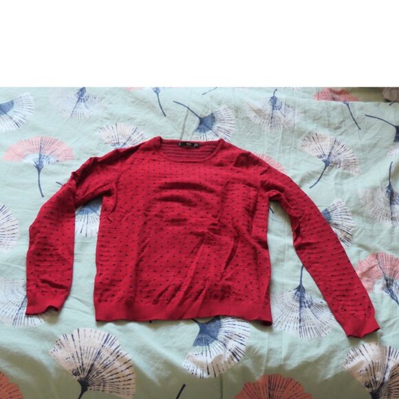 red sweater with black polka dots, Mango MNG, size XS - Picture 6 of 7